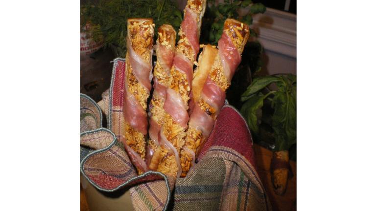 Prosciutto-Parmesan Grissini (Puff Pastry Breadsticks) Created by Julie Bs Hive