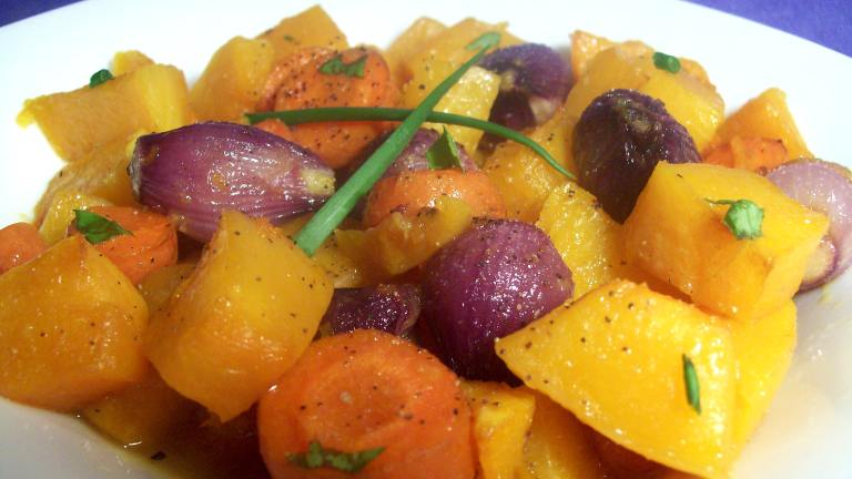 Tangerine and Cardamom Glazed Roasted Winter Vegetables Created by Sharon123
