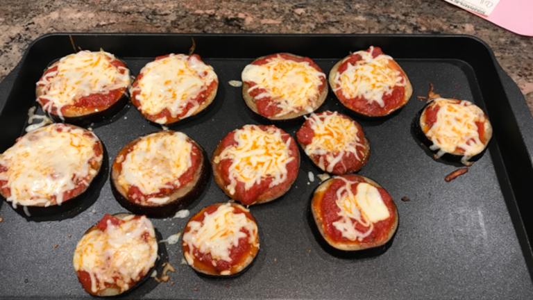 Mini Eggplant Crust Pizzas Created by Anonymous
