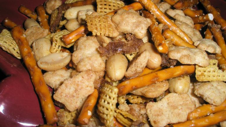 Sweet and Savory Snack Mix Created by Color Guard Mom
