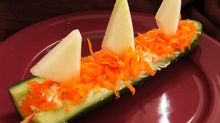 Cream Cheese Cucumber Bites (Kids Sailboats) Created by Lalaloula