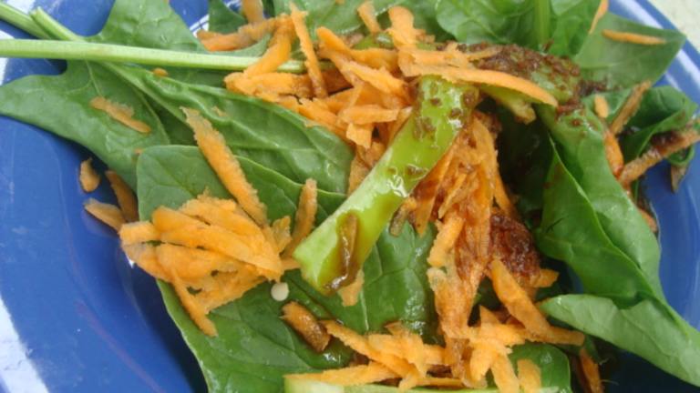 Spinach Salad With Japanese Ginger Dressing Created by littlemafia