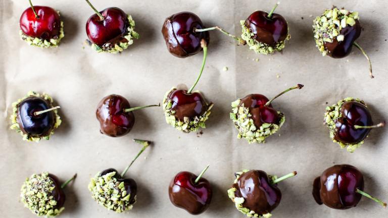 Chocolate-Dipped Cherries With Pistachios Created by Ashley Cuoco