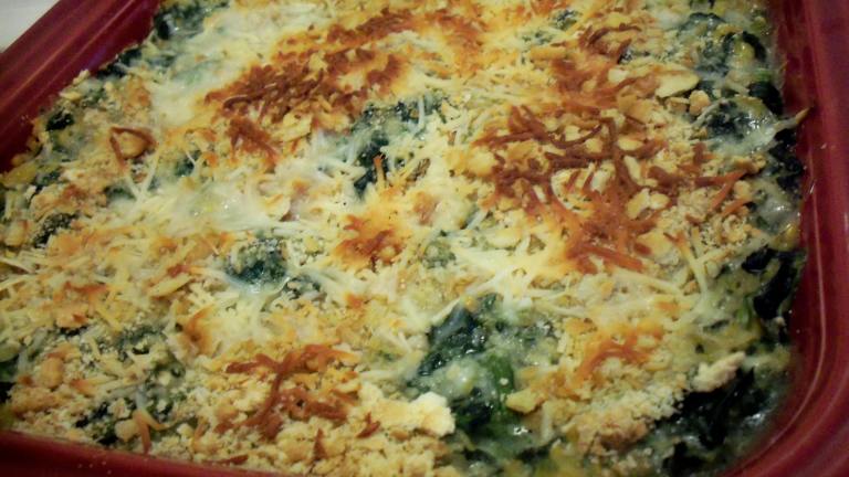 Spinach Corn Casserole Created by Parsley