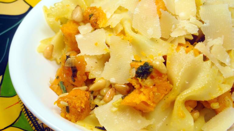 Pasta Pan-Fried With Butternut Squash, Fried Sage, and Pine Nuts created by Lori Mama