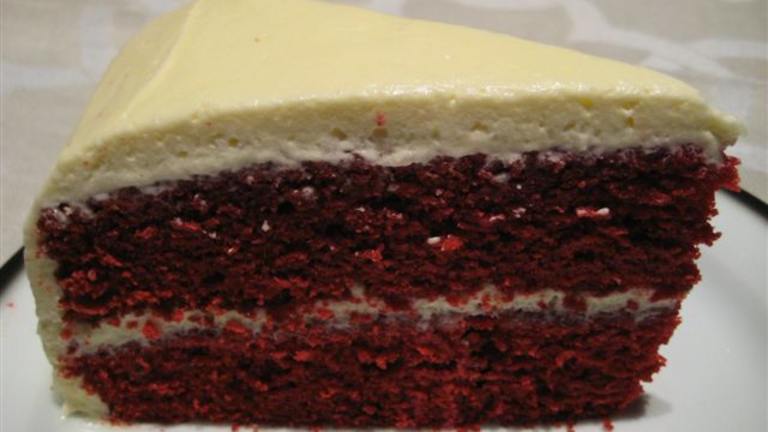 Tender Red Velvet Cake with Cream Cheese Frosting created by Chickee