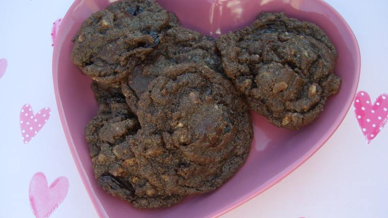 Chocolate Fudge Cookies With Toffee & Dried Cherries Created by ChefLee