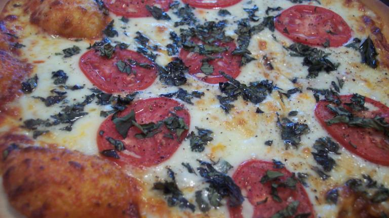 Provolone Pizza (Provolone, Roma Tomato & Fresh Basil Pizza) Created by jrusk