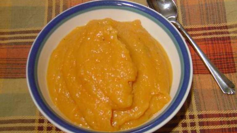 Easy Creamy No-Cream Potato Leek Soup created by Chef Doozer