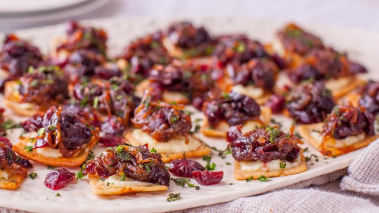 Caramelized Onion-Cranberry Cream Cheese Bites Created by DianaEatingRichly