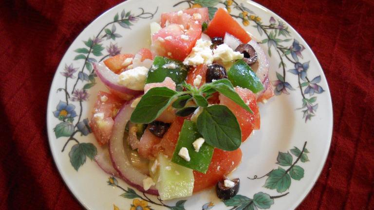 Greek Tomato Salad With Feta Cheese and Olives Created by Midwest Maven