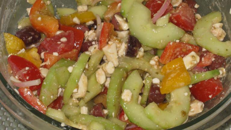 Greek Tomato Salad With Feta Cheese and Olives Created by FrenchBunny