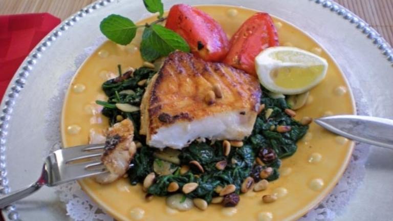 Sea Bass on Spinach With Raisins and Pine Nuts created by gemini08