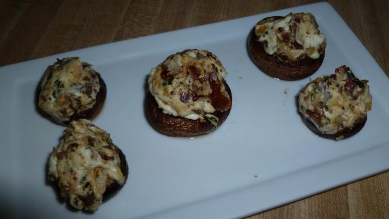 Bacon, Onion, & Cream Cheese Stuffed Mushrooms created by Ambervim
