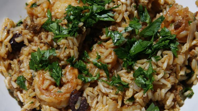 Rice With Chorizo, Shrimp and Green Olives created by Dr. Jenny