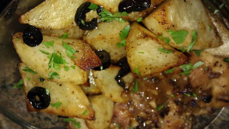Roast Potatoes With Olives Created by threeovens