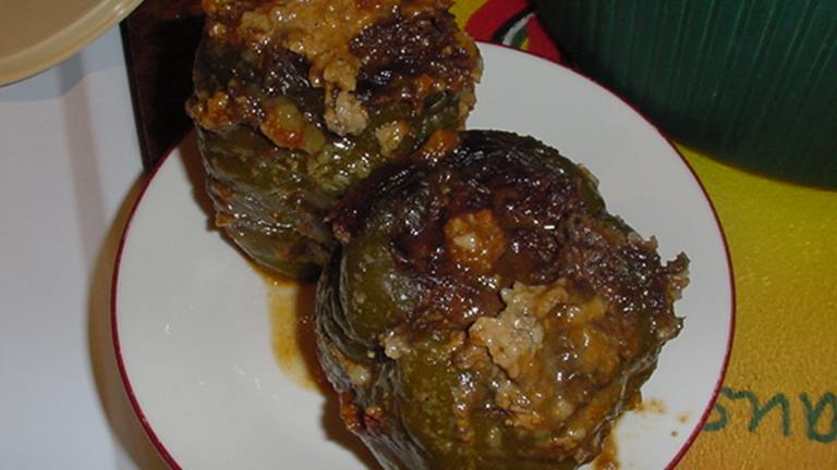 Bell Peppers.... Stove Top Beef-Stuffed Red or Green Peppers Created by Timothy H.