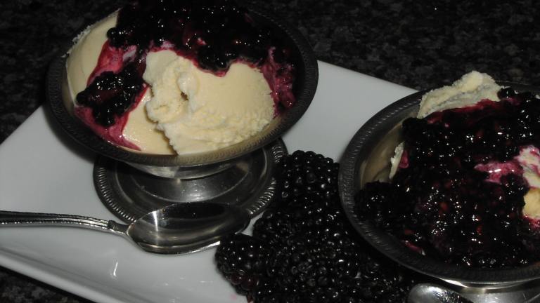 Vanilla Ice Cream Swirled With Fresh Berry Puree Created by teresas