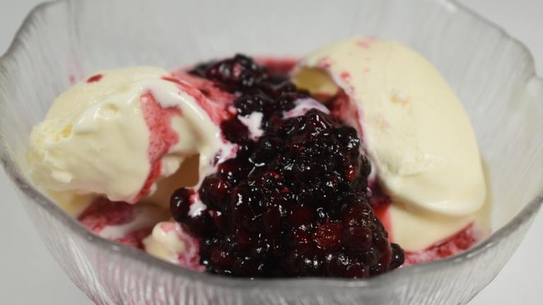 Vanilla Ice Cream Swirled With Fresh Berry Puree Created by Lavender Lynn