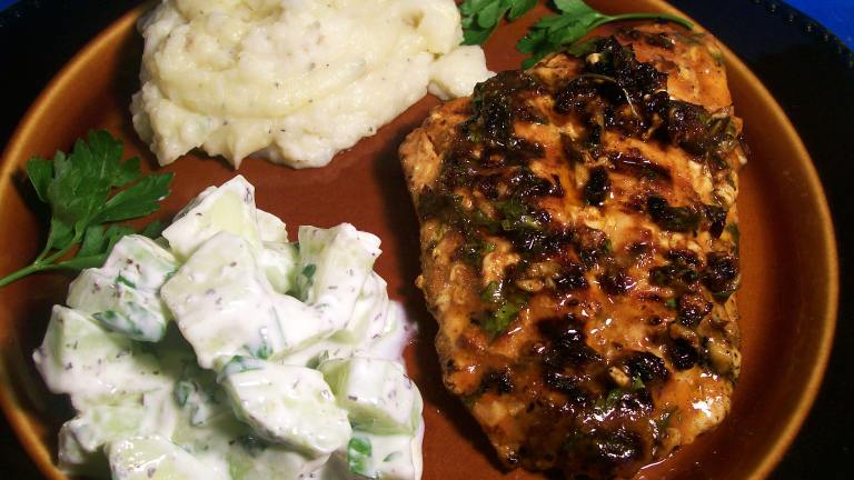 Grilled Salmon With Cucumber Salad (Australia) created by Sharon123