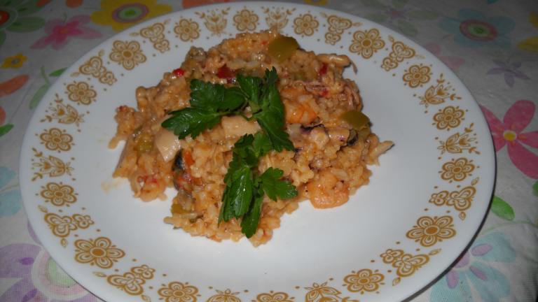 Portuguese Arroz Con Mariscos-Seafood and Rice created by Midwest Maven