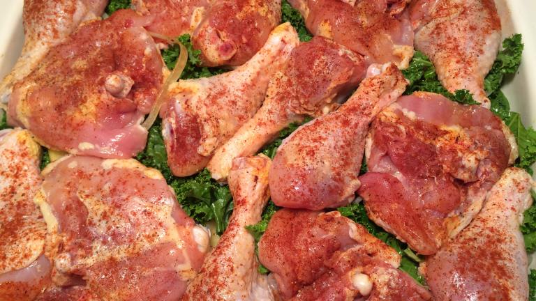 Roasted Chicken Legs With Potatoes and Kale Created by SonnyHavens