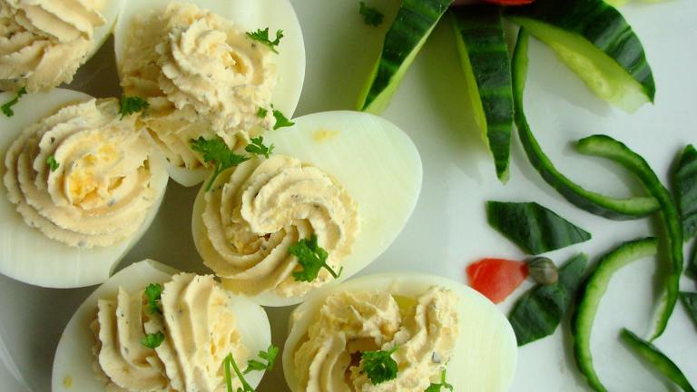 Boursin Stuffed Eggs Created by French Tart