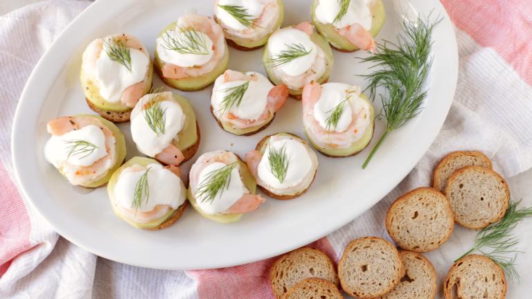 Marinated Shrimp Canapes Created by DeliciousAsItLooks