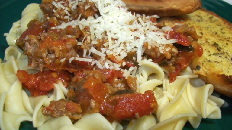 Simple Italian Sausage Pasta Sauce Created by Chef shapeweaver 