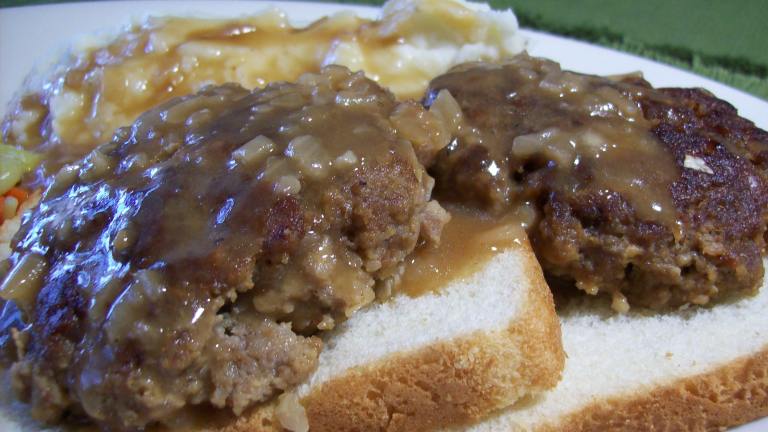 Beef Patties in Onion Gravy created by Chef shapeweaver 