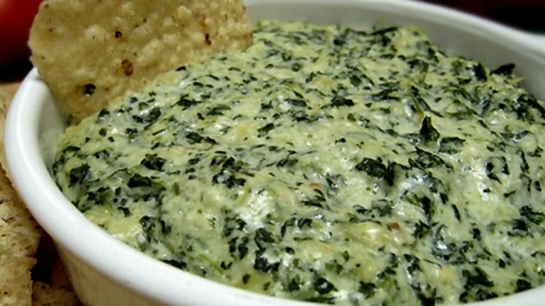 Naughtiest, Most Delicious Spinach-Artichoke Dip created by Caroline Cooks