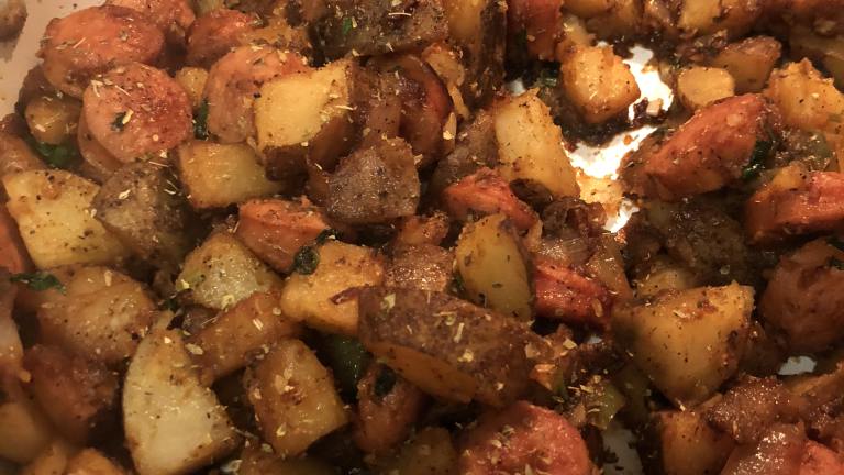 Fried Potatoes and Smoked Sausage Created by Seleste H.