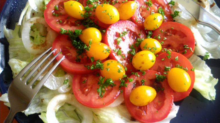 Red and Yellow Heirloom Tomato Platter With Balsamic Vinaigrette Created by Bergy