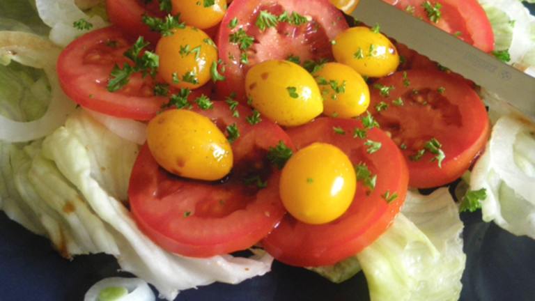 Red and Yellow Heirloom Tomato Platter With Balsamic Vinaigrette Created by Bergy