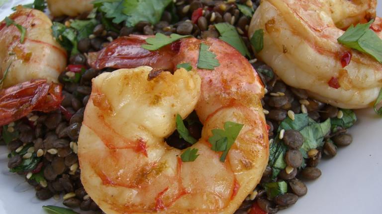 Garlic Prawns With Asian Puy Lentils Created by ChefLee