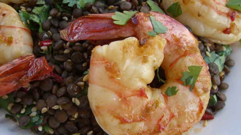 Garlic Prawns With Asian Puy Lentils Created by ChefLee