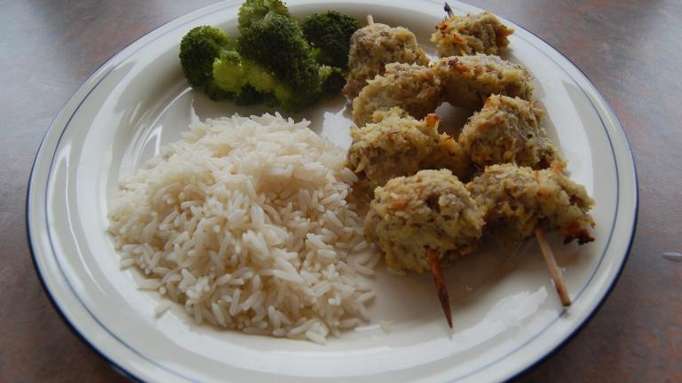 Pork Brochettes With Shredded Coconut Created by Krista Roes