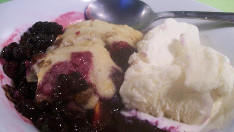 Berry-Peach Cobbler With Sugared Almonds Created by Sharon123