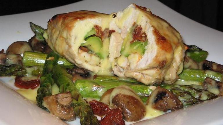 Avocado Prawn and Sun-Dried Tomato Stuffed Chicken Created by The Flying Chef