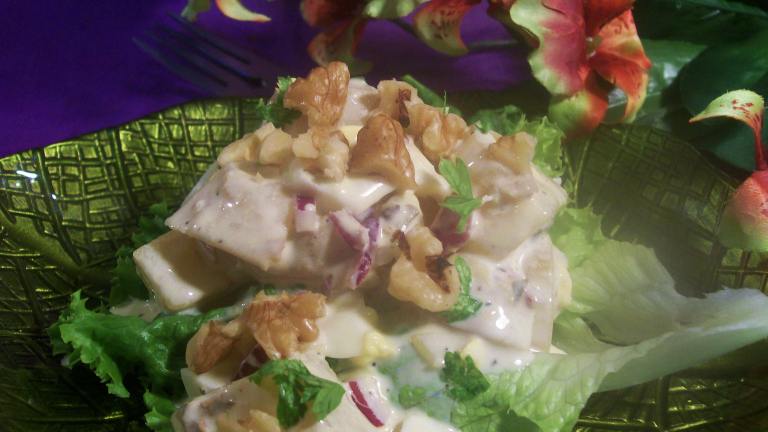 Egg and Potato Salad With Tarragon and Walnuts on Romaine (Cos) created by Sharon123