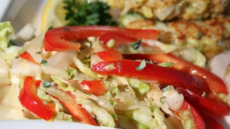 Cabbage and Red Pepper Salad With Lime-Cumin Vinaigrette Created by Tinkerbell