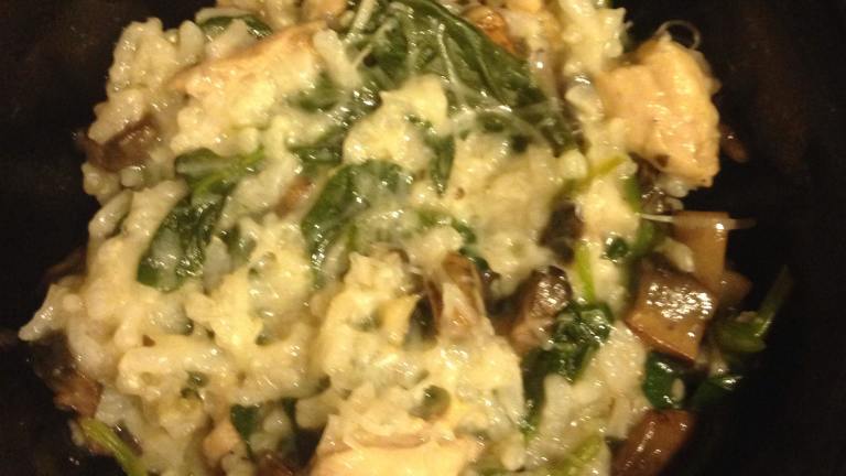 Spinach, Mushroom, and Chicken Risotto for Rice Cooker Created by Erisbeck