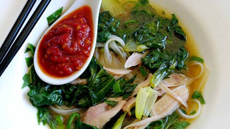 Hanoi Noodle Soup With Chicken, Baby Tatsoi, and Bok Choy Created by AmandaInOz