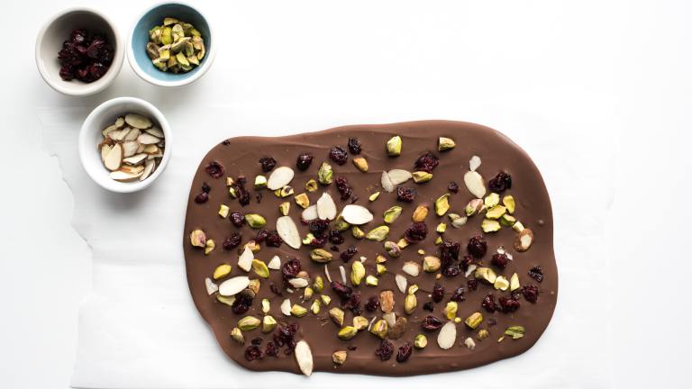 Chocolate Bark With Mixed Nuts and Dried Berries Created by iamafoodblog