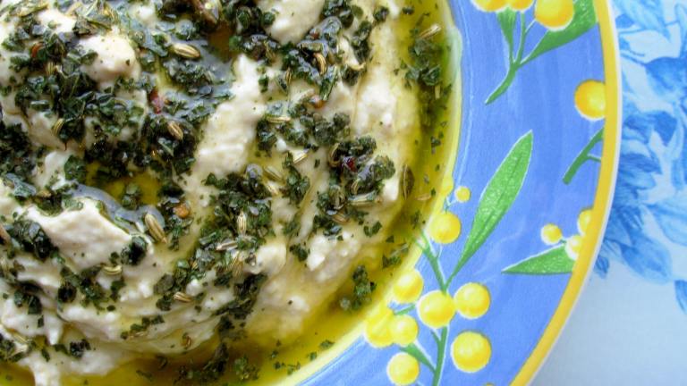 White Bean Dip With Basil Oil Created by French Tart