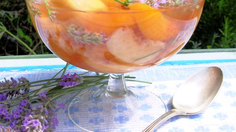 Fresh Peaches in Sauternes Soak With Angelica and Lavender created by French Tart