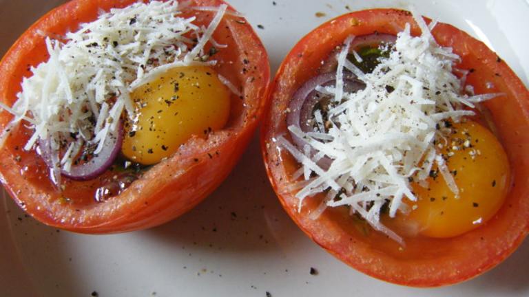 Baked Eggs in Tomato Cups Created by AskCy