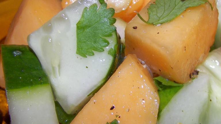 Refreshing Cantaloupe & Cucumber Salad Created by Baby Kato