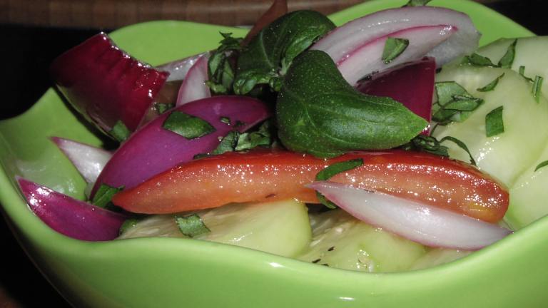 Cucumber, Tomato and Red Onion Salad Created by teresas