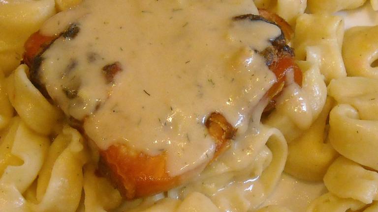Fresh Broiled Salmon With Saucy Cheese Tortellini Created by Northwestgal